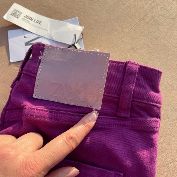 Zara Jeans Zara Slim Rise Purple Jeans Nwt Sz 2 Flawback Brand Tag